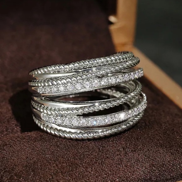 Sterling silver layers ring - Picture 2 of 4